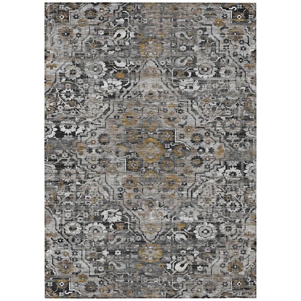 Chantille Machine Washable Indoor/Outdoor Abstract ACN2782 Black 5 ft. x 7 ft. 6 in. Area Rug