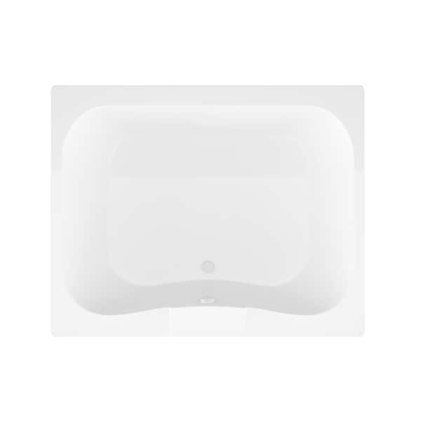 Rhode Series 60 in. x 47 in. Rectangular Soaking Bathtub with Center Drain and Marine Grade Acrylic in Glossy White