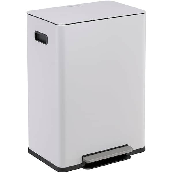 SIMPLI-MAGIC 16 Gal. Infinity Edge Step-On Kitchen Trash Can with