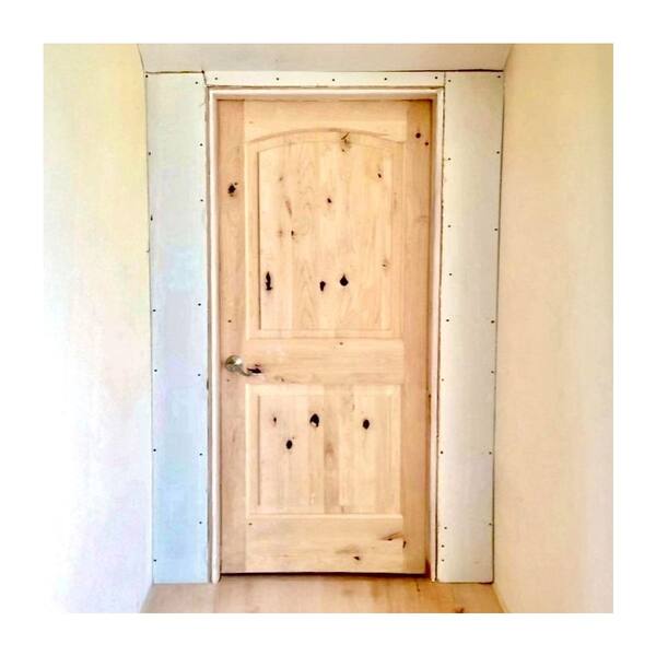 30 in. x 80 in. Rustic Knotty Alder 2-Panel Top Rail Arch Solid Core Wood Stainable Interior Door Slab 30 in. x 80 in. Rustic Knotty Alder 2-Panel Top Rail Arch Solid Core Wood Stainable Interior Door Slab