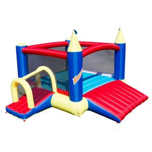 Slide N Fun Inflatable Slide and Bounce House with Soccer Net and Ball