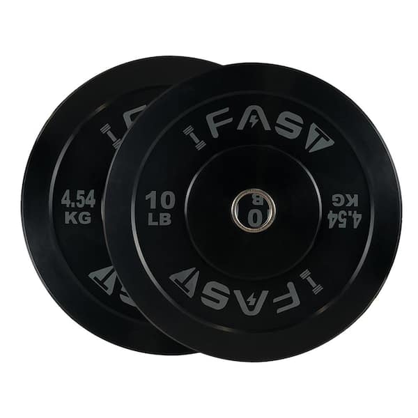 Tidoin 2-Piece 10 lb. Rubber Olympic Bumper Weight Plates for 2 in. Barbell Bar