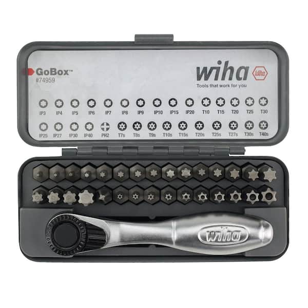 Wiha 32-Piece GoBox Master Torx Bit Screwdriver with Mini Ratchet