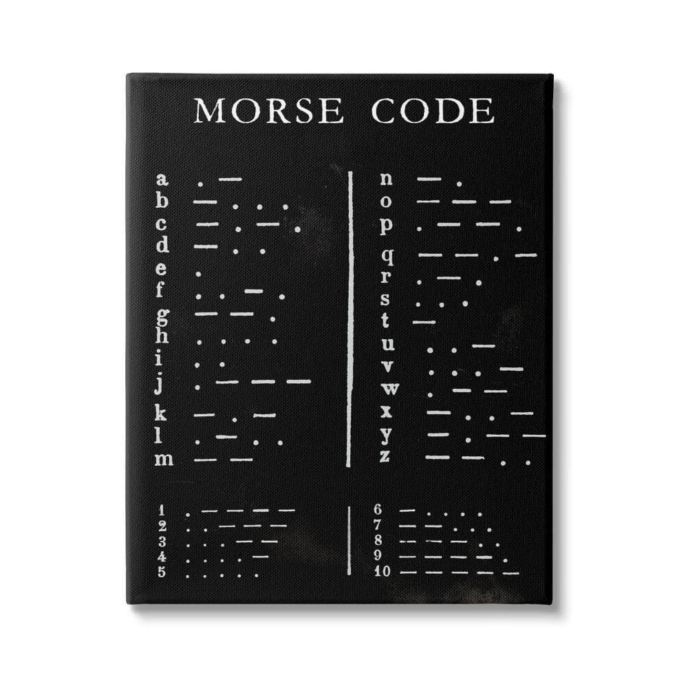 Stupell Industries Vintage Morse Code Chart Alphabet and Numerals