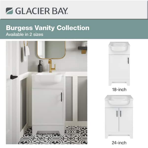 Glacier Bay Burgess 18.5 in. W x 16.25 in. D x 35.5 in. H Single