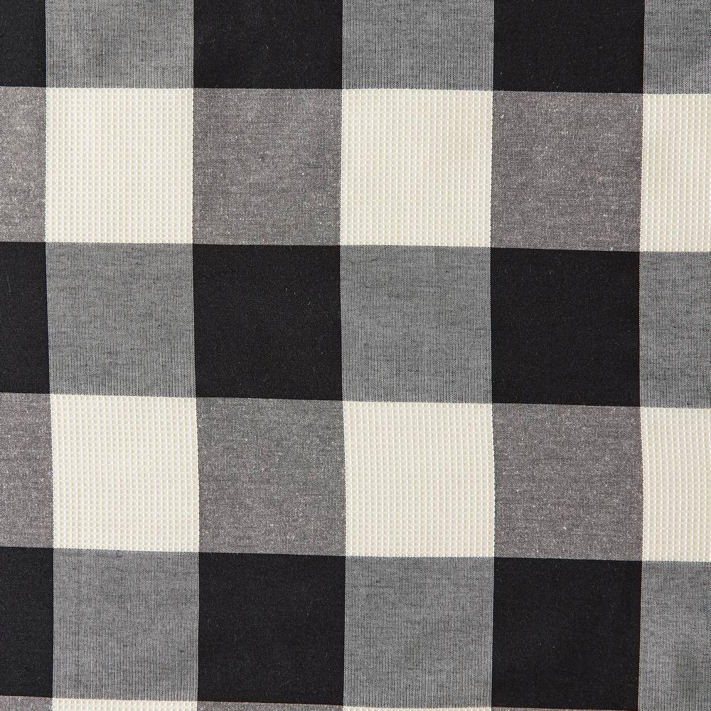 Black and White Buffalo Check Light Filtering Cotton Curtain Panel