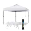 Photo 1 of 10 ft. x 10 ft. Instant Canopy Pop Up Tent in White With Wheeled Bag