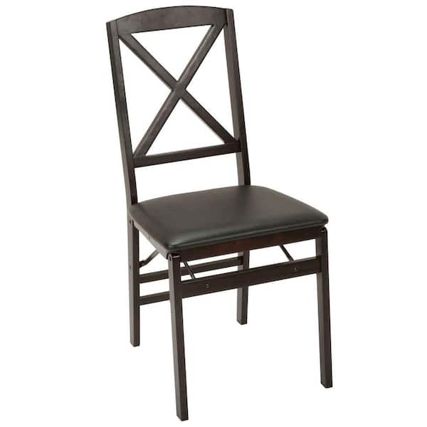 Cosco Espresso Vinyl Seat Folding Chair (Set of 2)