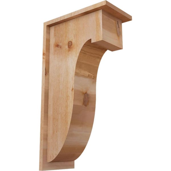 Ekena Millwork 8 in. x 14 in. x 26 in. Western Red Cedar Del Monte Rough Sawn Corbel with Backplate