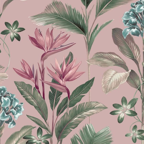 Unbranded Oliana Pink Floral Wallpaper