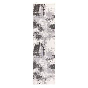 Contemporary Abstract Gray 2 ft. x 7 ft. Runner Area Rug