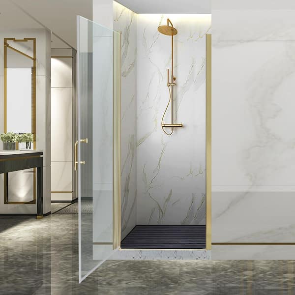 Lonni 34-35.9 in.W x 72 in. H Pivot Swing Frameless Shower Door
