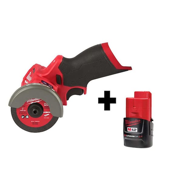 Milwaukee - M12 FUEL 12V 3 in. Lithium-Ion Brushless Cordless Cut Off Saw with M12 2.0 Ah Battery
