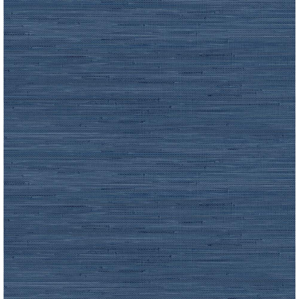 Classic Faux Grasscloth Peel and Stick Wallpaper, Navy Blue