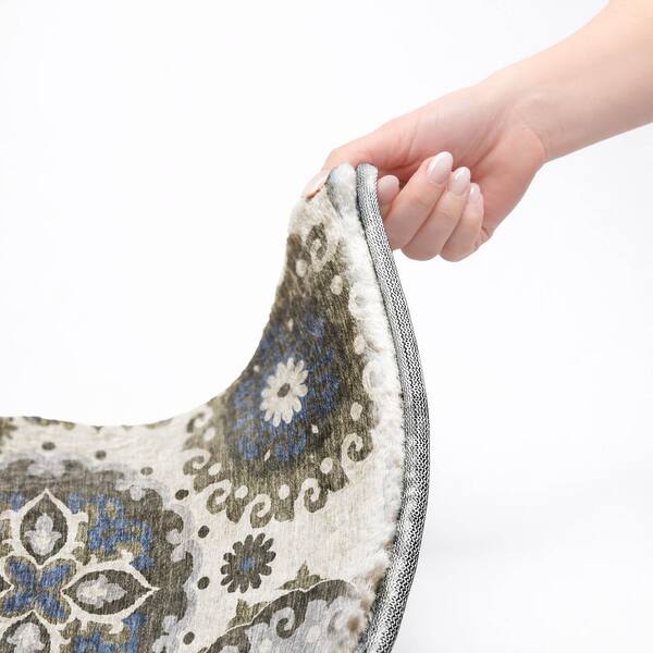 Dream Shag Premium Machine Washable Abstract ADS763 Pewter 9 ft. x 12 ft. Area Rug