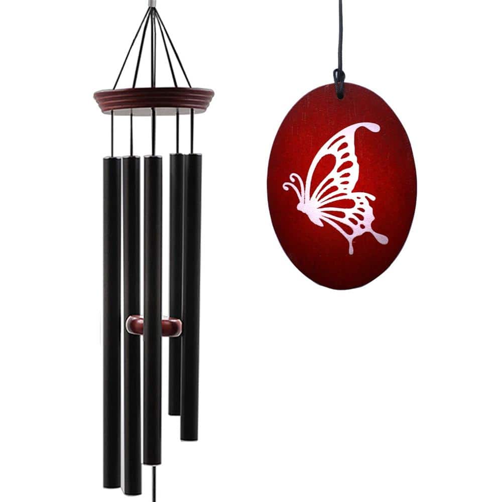 33 in. Wind Chime Tuned Soothing Melody Red Butterfly 1-Piece price history on PriceWatchPro