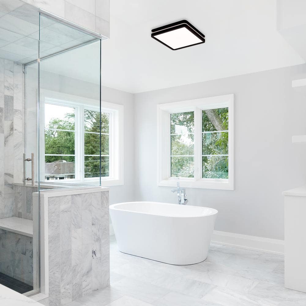 Matte Black 80 CFM Bathroom Fan with LED Light