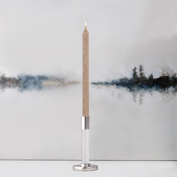 ROOT CANDLES 12 in. Timberline Arista Taupe Dinner Candle (Box of 12)