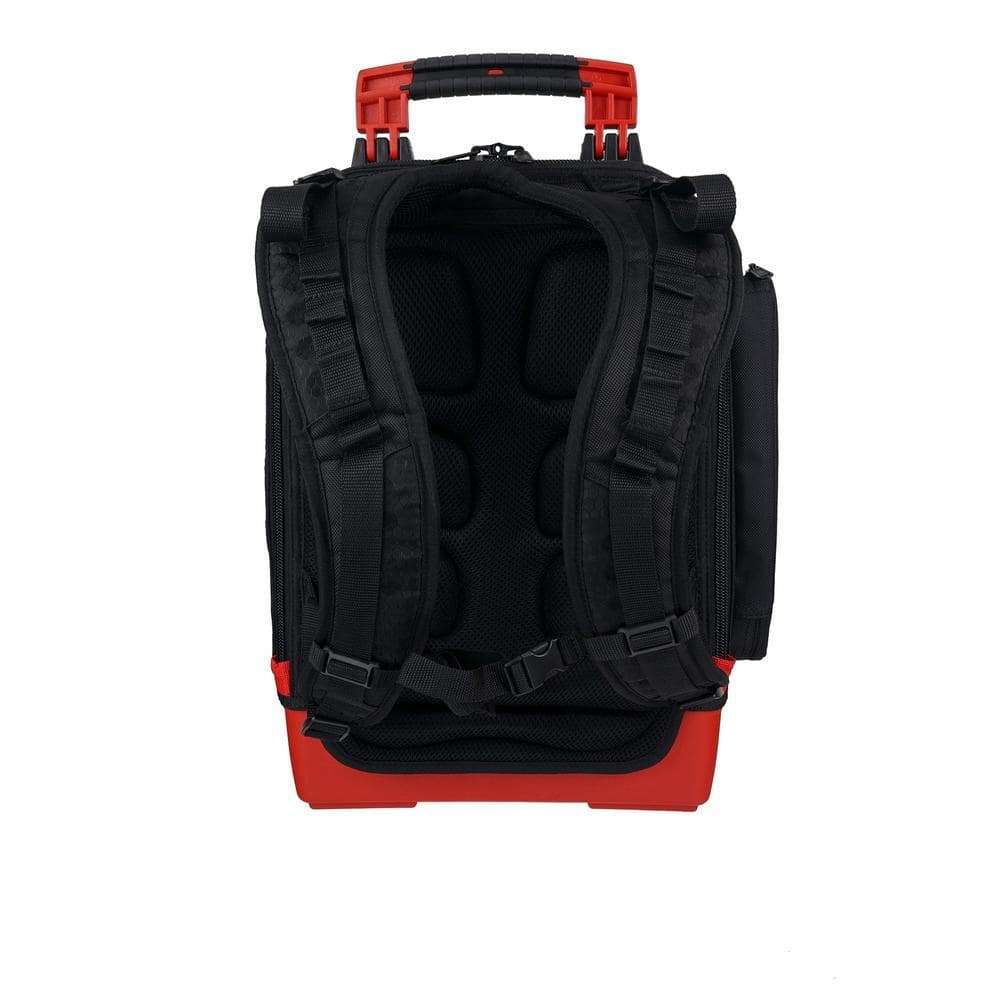 Heavy Duty Black and Red Tool Hauler Backpack