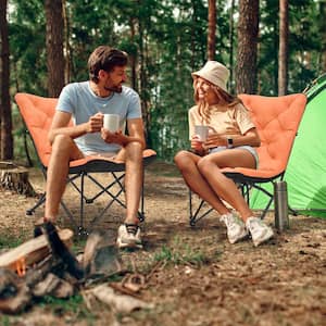 Portable Folding Camping Chair, Oversize XL Comfy Folding Butterfly Chair Saucer Chair, Folding Chair with Carry Bag