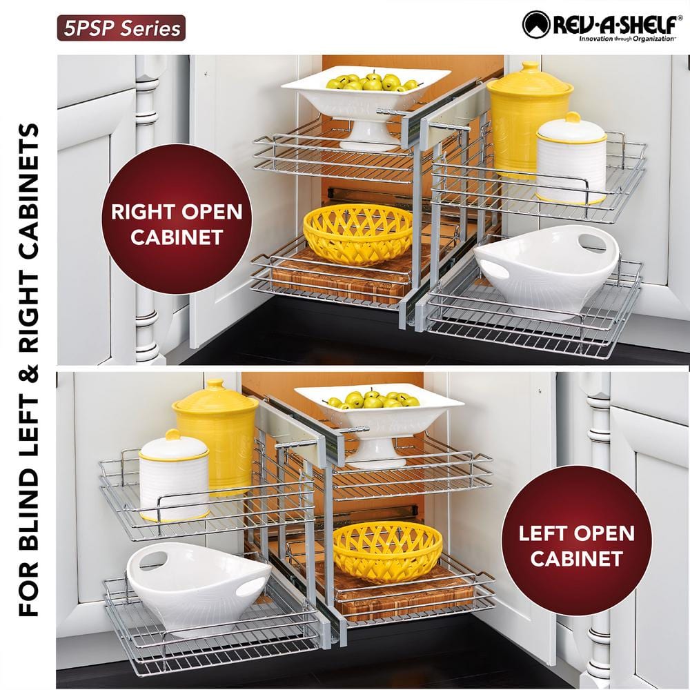 Chrome 15" Pullout Blind Corner Kitchen Cabinet Organizer