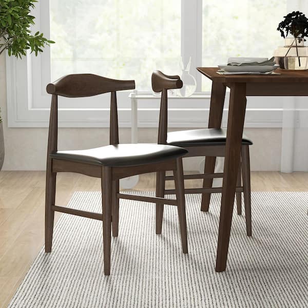 DC DICLASSE Wood Dining Table 47in Mid Century Farmhouse Room Rectangular  Table Small Kitchen Table 4 People Home Restaurant Breakfast Furniture  Brown