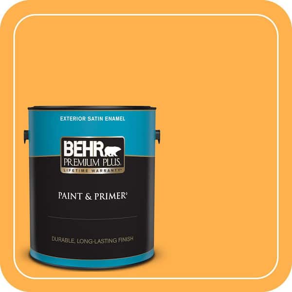 BEHR PREMIUM PLUS 1 gal. #P250-6 Splendor Gold Satin Enamel Exterior Paint & Primer