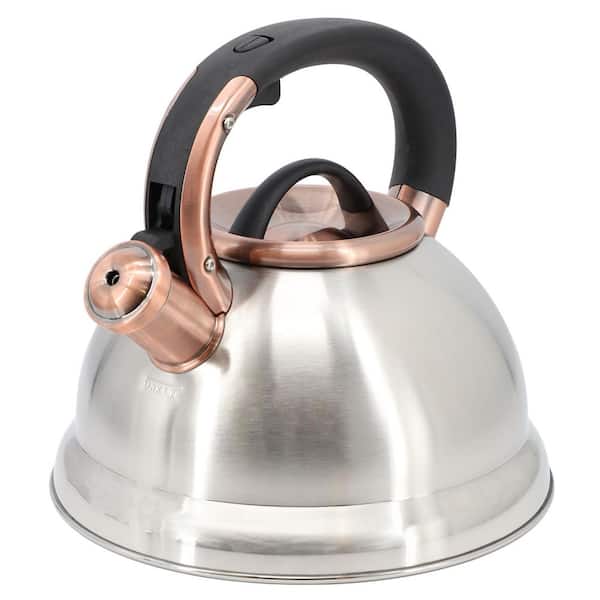 Mr. Coffee Flintshire 8 Cup Stainless Steel Whistling Tea Kettle in Silver