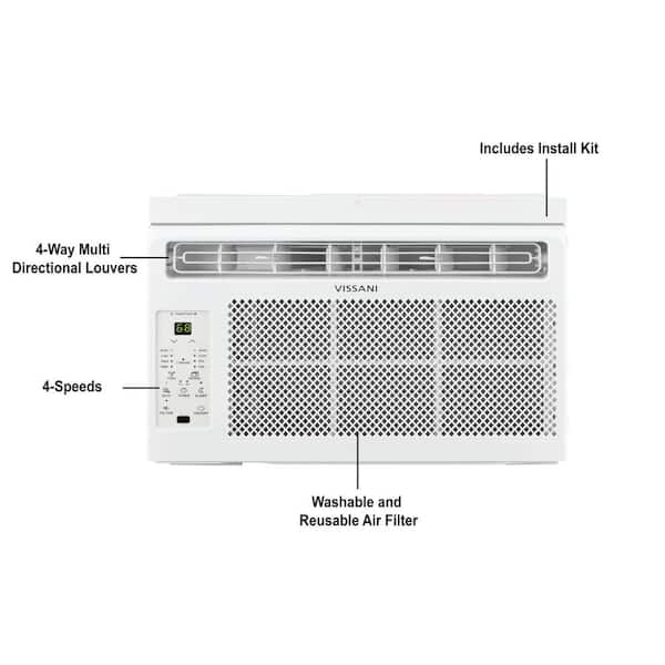Vissani 6,000 BTU 115-Volt Window Air Conditioner for 250 sq