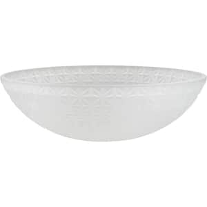11-7/8 in. D x 3-5/8 in. H White Frosted Diamond Bowl Shape Glass Flush/Semi-Flush Mount Shade,1/2 in. Neckless Fitter