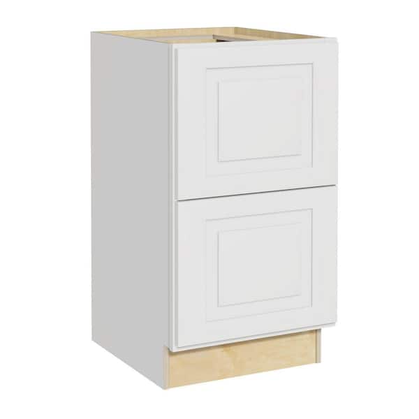 Home Decorators Collection Grayson Pacific White Painted Plywood Shaker Assembled Drawer Base Kitchen Cabinet Sft Cls 18 in W x 21 in D x 28.5 in H