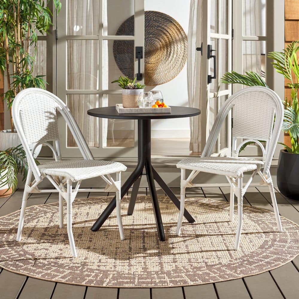 Torino Metal Outdoor Dining Chair in White Set of 2 price history on PriceWatchPro