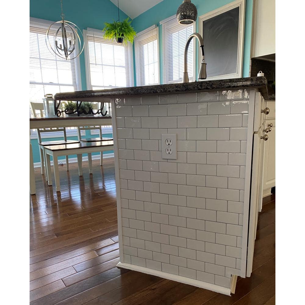 12'' x 12'' White Vinyl Peel and Stick Subway Tile