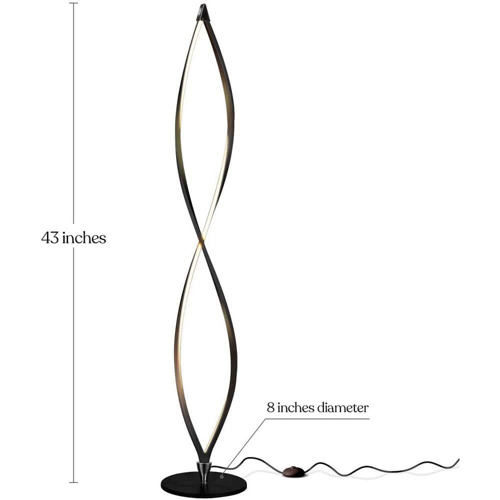 Twist 43" Black LED Floor Lamp with 3-Way Switch
