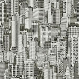 Mono Manhattan Skyscrapers Peel and Stick Non-Woven Wallpaper