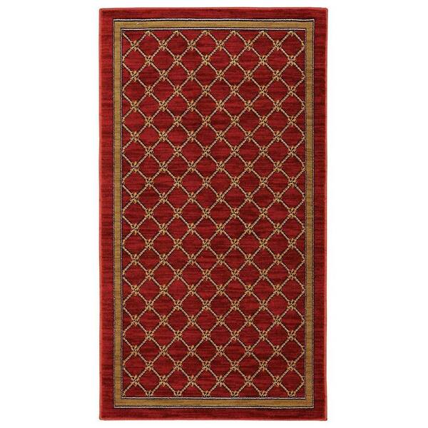 Karastan Coventry Trellis Red 3 ft. 8 in. x 5 ft. Accent Rug