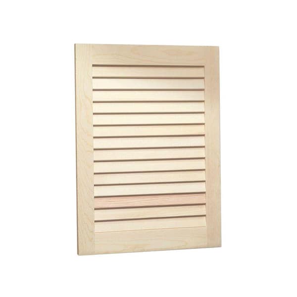 JENSEN Louver 16 in. W x 26 in. H Medium Rectangular White Steel Recessed Medicine Cabinet with Pine Door