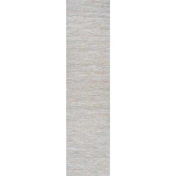 Ethan Modern Flatweave Gray 2 ft. x 8 ft. Solid Indoor/Outdoor Runner Rug