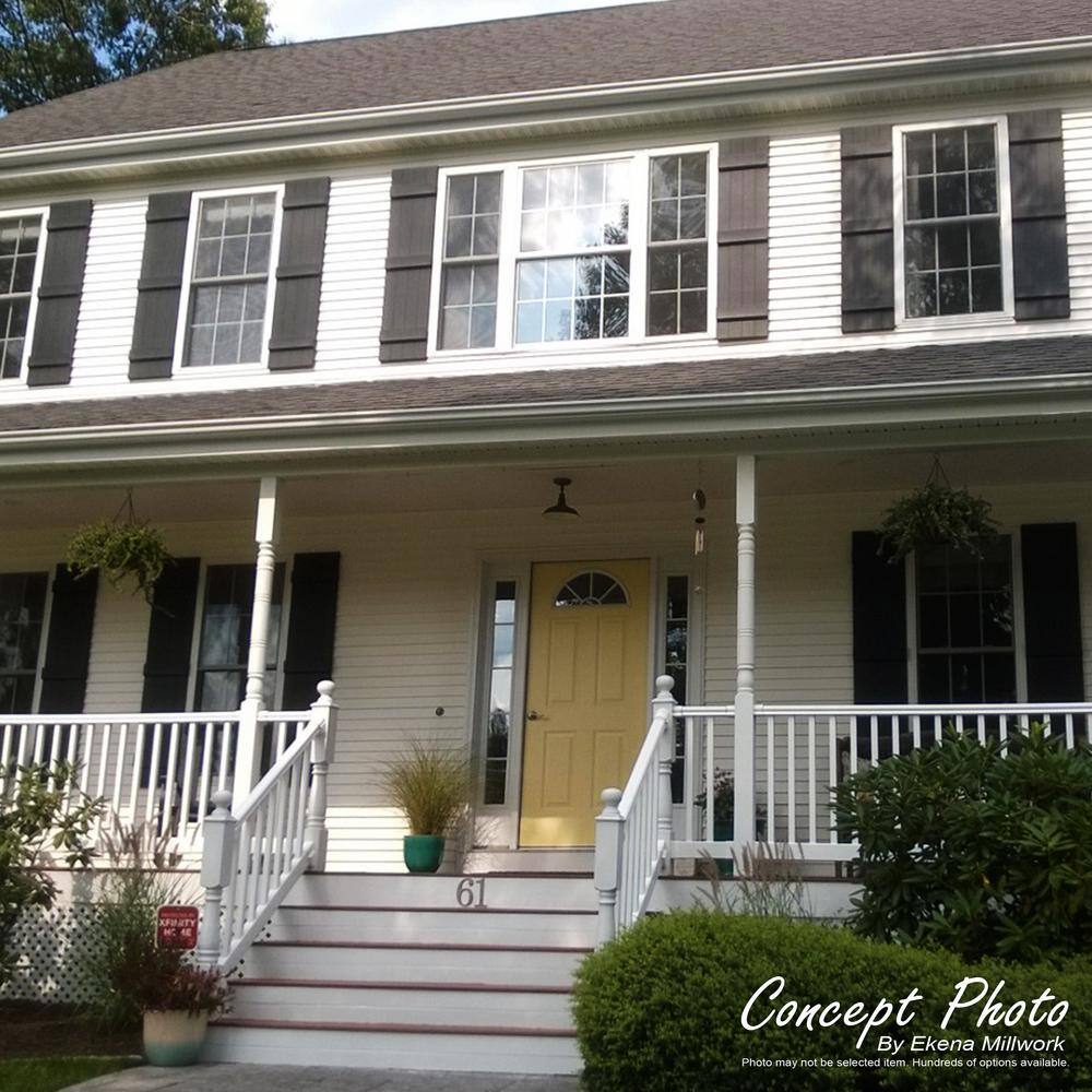 White Faux Wood Rustic Board and Batten Shutters, 60" Height