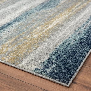 Towerhill Collection Yellow 9x12 Modern Abstract Polypropylene Area Rug