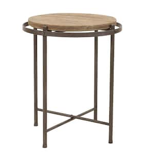 Patton Distressed Gray Industrial Accent Table
