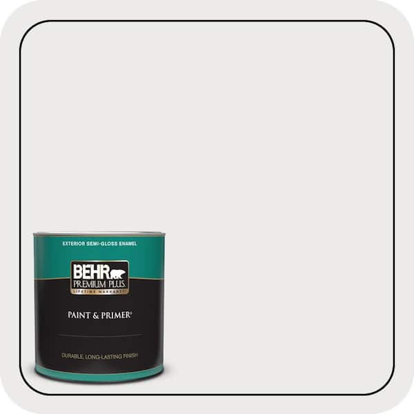 BEHR PREMIUM PLUS 1 qt. #640E-1 Silver Chalice Semi-Gloss Enamel Exterior Paint & Primer