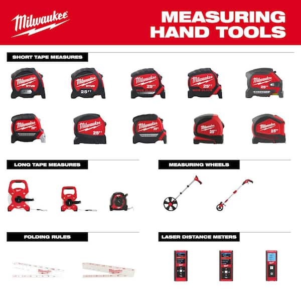 Milwaukee Compact Auto Lock 16 ft. SAE Tape Measure with Fractional Scale  and 9 ft. Standout 48-22-6816 - The Home Depot