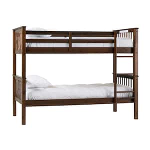 Solid Wood Twin over Twin Mission Design Bunk Bed - Walnut