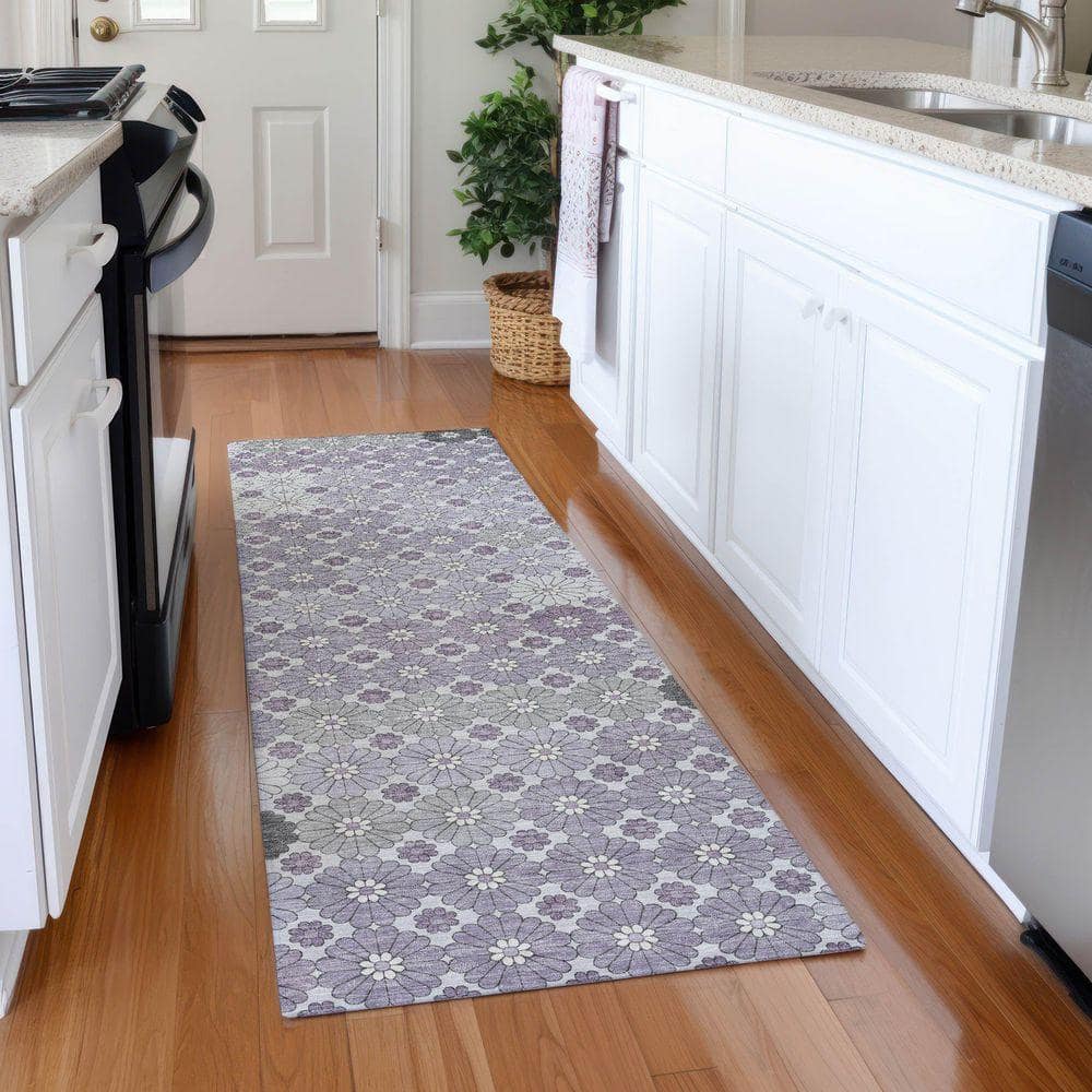 UPC 199477213430 product image for Mayfield Premium Machine Washable Abstract AMF1678 Lavender 2 ft. 3 in. x 7 ft.  | upcitemdb.com