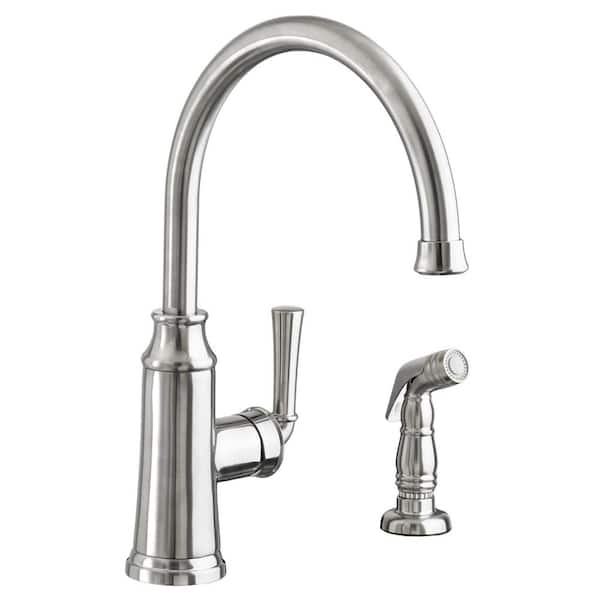 American Standard Portsmouth Single-Handle Standard Kitchen Faucet with Side Sprayer 2.2 gpm in Stainless Steel