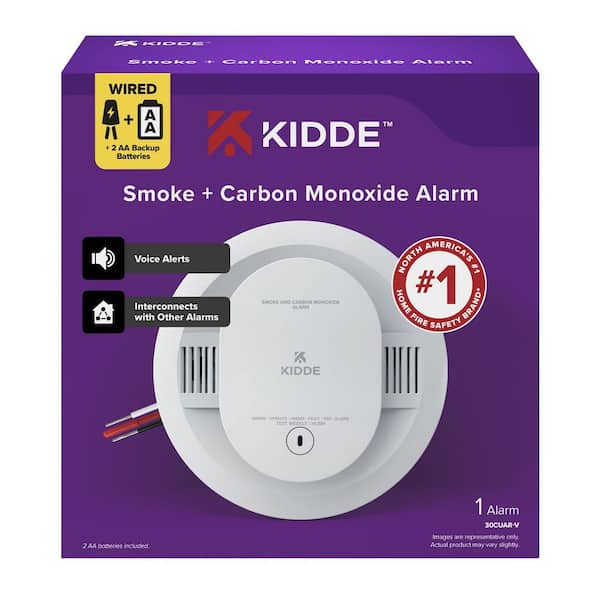 Hardwired Smoke and Carbon Monoxide Detector, Interconnectable and LED Warning Lights and Voice Alarm 21032781
