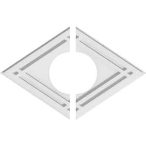 20 in. W x 13-3/8 in. H x 6 in. ID x 1 in. P Diamond Architectural Grade PVC Contemporary Ceiling Medallion (2-Piece)