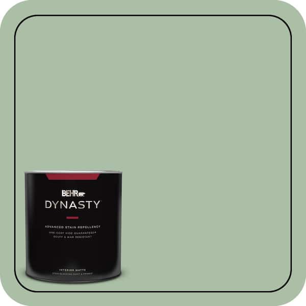 BEHR DYNASTY 1 qt. #S400-4 Azalea Leaf One-Coat Hide Matte Interior Stain-Blocking Paint and Primer