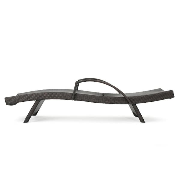 Salem Multi-Brown 4-Piece Faux Rattan Adjustable Outdoor Patio Chaise Lounge